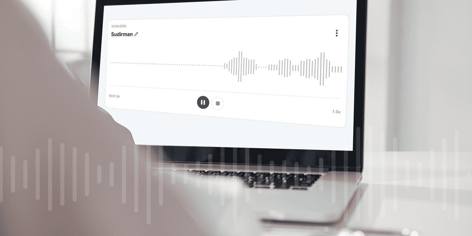 Tenaga medis menggunakan AI transkripsi suara pada tablet