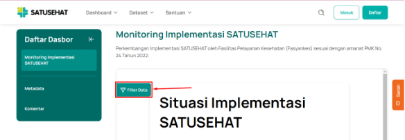 Filter Data Fasyankes Online (DFO)