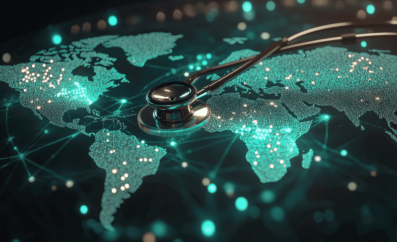 tenaga kesehatan di klinik dengan sistem digital