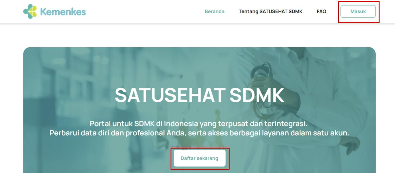 Akses Platform SATUSEHAT SDMK