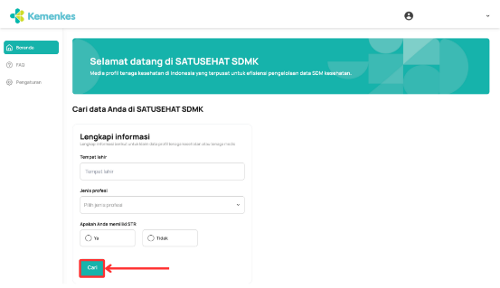 Beranda SATUSEHAT SDMK