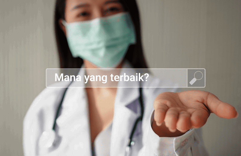Ilustrasi tenaga kesehatan memilih aplikasi klinik untuk operasional